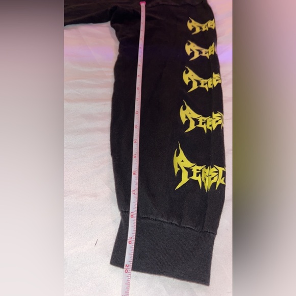 Rebel 8 Mens Black Grunge Skate Long Sleeve Logo Streetwear Y2K Punk - Picture 7 of 7